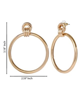Oversized Gold Circle Drop Earrings