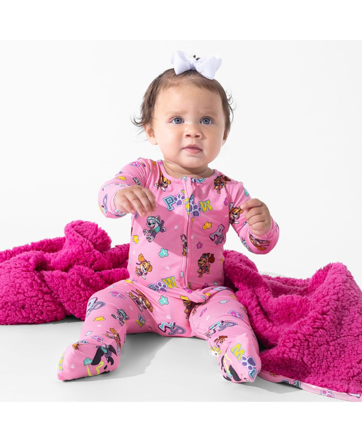 Bellabu Bear Unisex Paw Patrol: Varsity Pink Convertible Footie In Multi