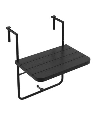 Folding Hanging Table Outdoor Railing Table with 3-Level Adjustable Height