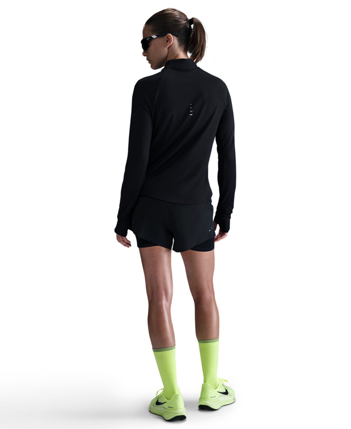 Nike Swift Dri Fit Mock Neck Half Zip Top In Blue
