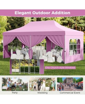 10 x 20FT Pop up Canopy Outdoor Canopy Tent with 6 Sidewalls Carrying Bag