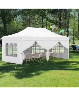 10 x 20FT Pop up Canopy Outdoor Canopy Tent with 6 Sidewalls Carrying Bag