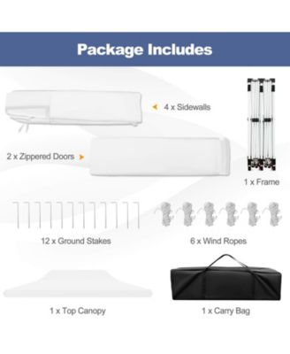 10 x 20FT Pop up Canopy Outdoor Canopy Tent with 6 Sidewalls Carrying Bag