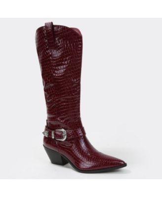 Tristen Croco-Print Western Boots