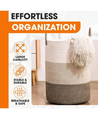 Large Laundry Hamper (15x19.7") - 3 Tone Tan