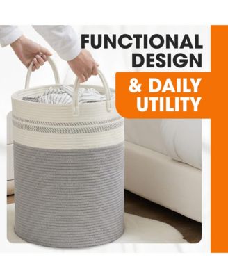 Large Laundry Hamper (15" x 19.7") - 2 Tone Gray