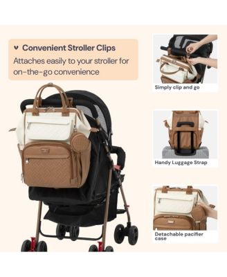 Kids Premium Faux Leather Diaper Bag Backpack Spacious