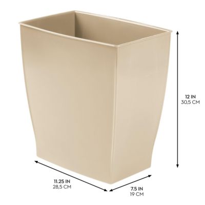 Rectangular Trash Can, 2.5 Gal. / 9.5 Liter, 4-Pack, Brown, Made in USA