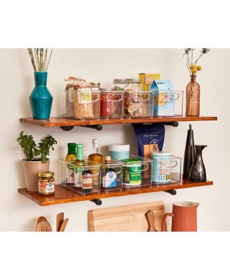 Plastic Storage Bins with Handles - Set of 2 - Clear