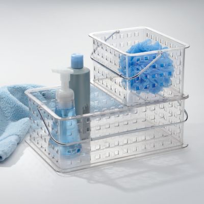 Large Stackable Shower Caddy Basket, Clear, Made in USA