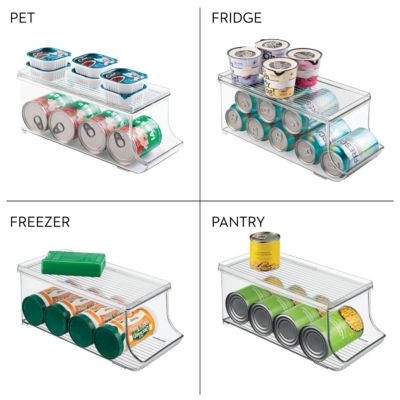 Soda Can Organizer with Lid for Pantry - Clear - Made in USA