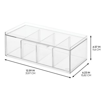 Stackable 4-Section Tea Storage Drawer for Countertop - Clear