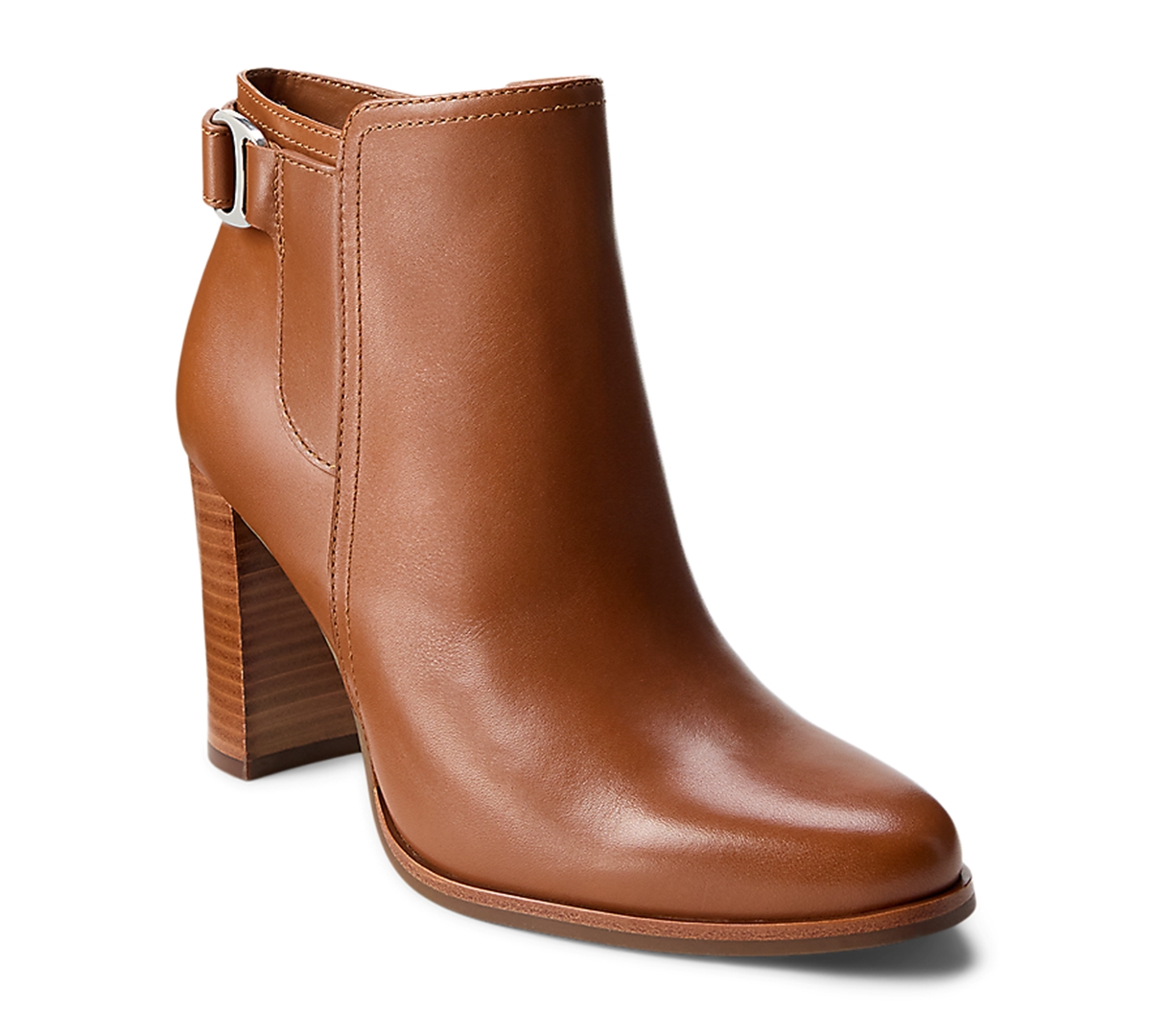 Ralph Lauren Tasha Calfskin Bootie Heel In Multi