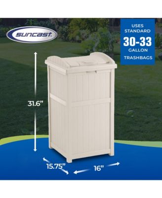 30-33 Gallon Deck Patio Resin Garbage Trash Can Hideaway, Taupe (2 Pack)