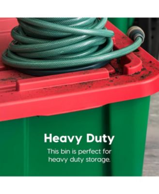 11.5Gal/46Qt Heavy-Duty Stackable Plastic Holiday Storage Bin Tote Container with Quick Snap Lid - 4 Pack