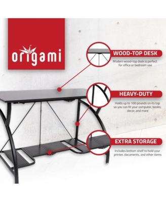 Multi Purpose Folding Wooden Office Computer Furniture Table Desk, Black