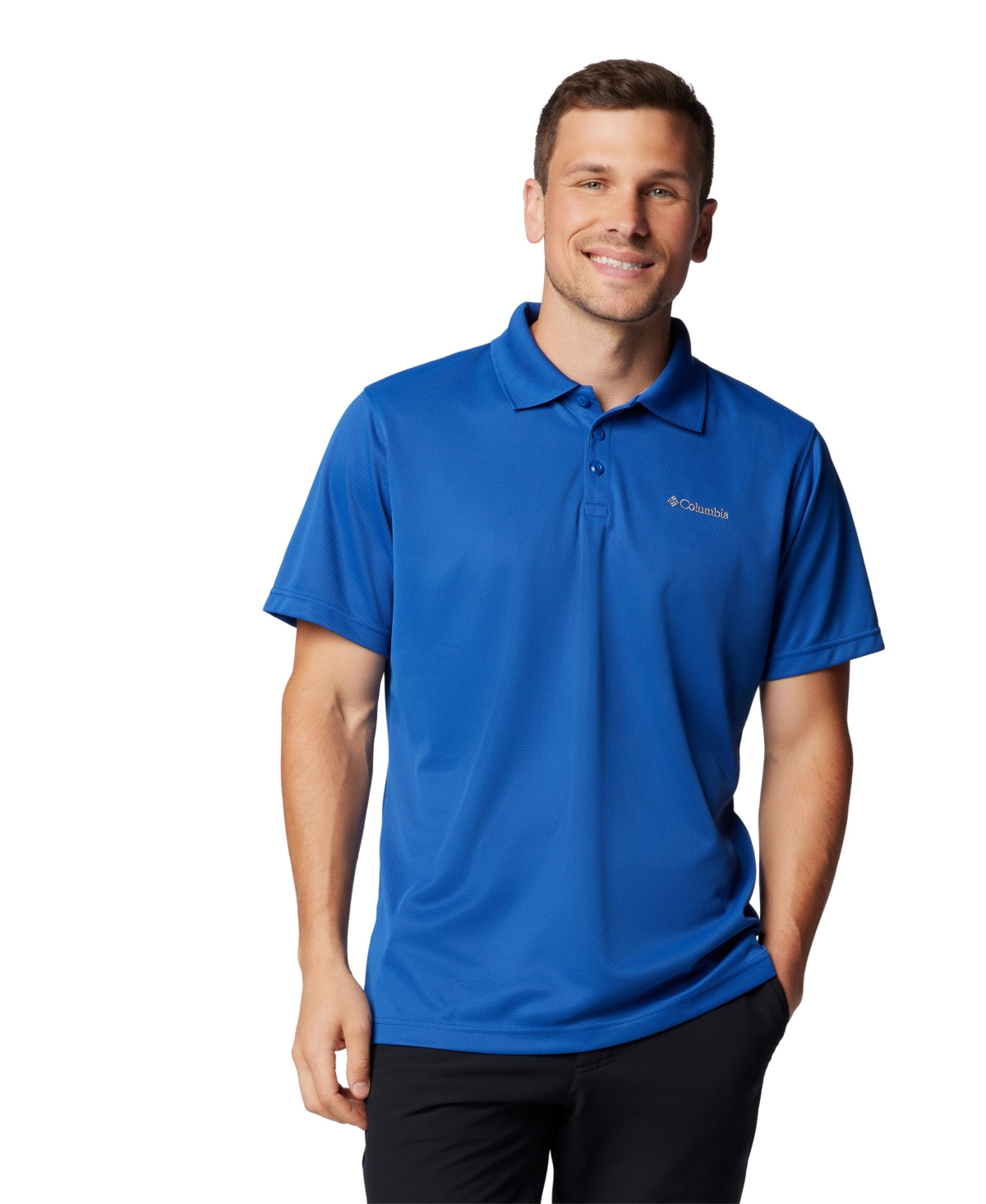 Columbia Men's Utilizer Short Sleeve Polo Shirt In Blue