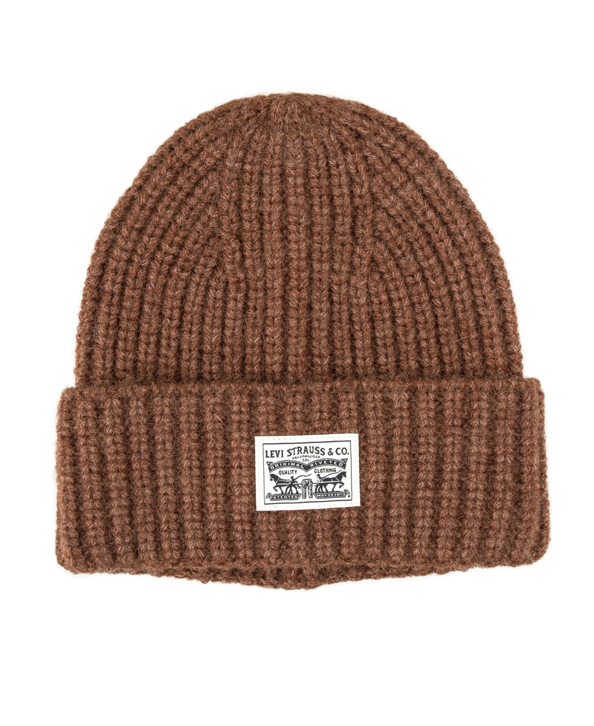 Levi's Men's Heathered Rib Knit Fashion Beanie In Brown