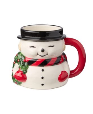 Santa's Retro Christmas 3-D Mugs, Set of 4