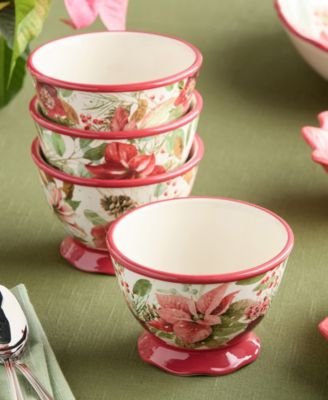 Winter Blooms Ice Cream Bowls, Set of 4