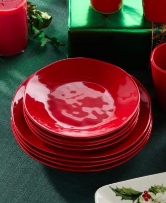 Berry Red Christmas Dessert Plates, Set of 4