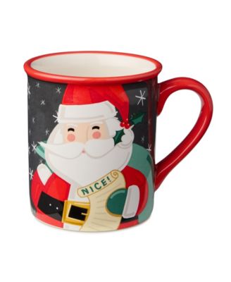 Christmas Whimsy Santa Mugs, Set of 4