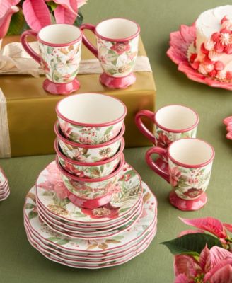 Winter Blooms 16-Pc. Dinnerware Set, Service for 4