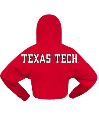 Women's Red Texas Tech Red Raiders Oversized Cropped Pullover Hoodie