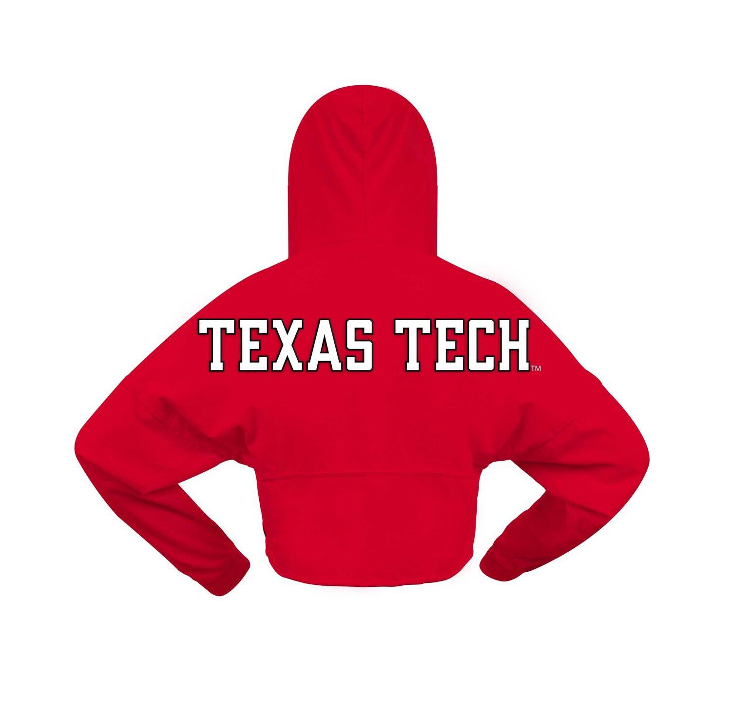 Women's Red Texas Tech Red Raiders Oversized Cropped Pullover Hoodie