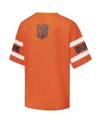 Women's Orange Cleveland Browns Drop Shoulder T-Shirt