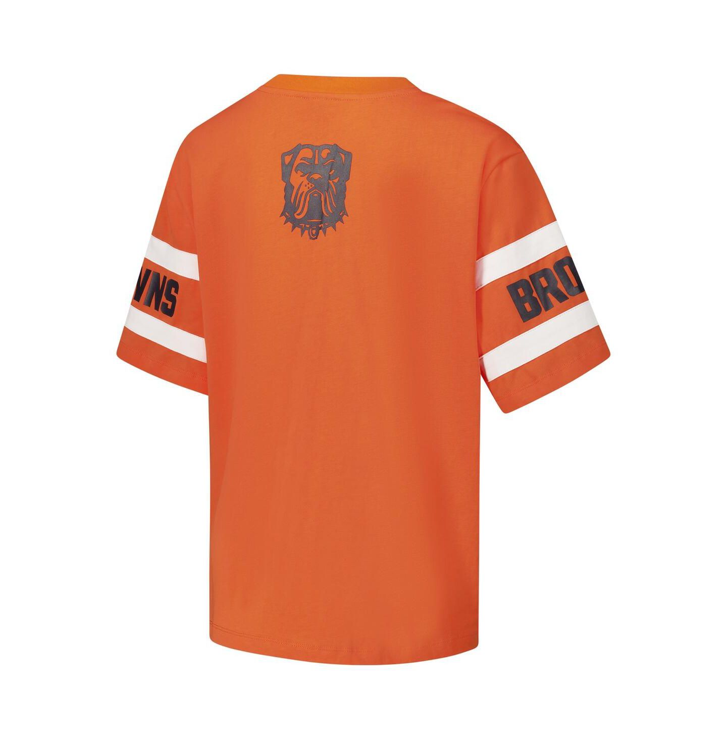 Женская футболка The Wild Collective Orange Cleveland Browns Drop Shoulder — фото 2