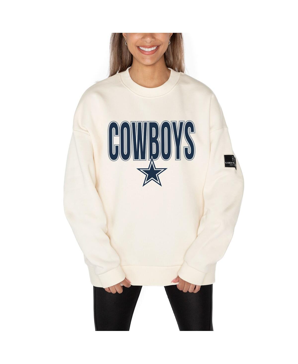 Gameday Couture Women's Cream Dallas Cowboys Premium Fleece Oversized Drop Shoulder Pullover Sweatshirt