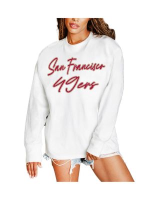 Gameday Couture - Women's White San Francisco 49ers Classic Comeback Oversized Long Sleeve T-Shirt