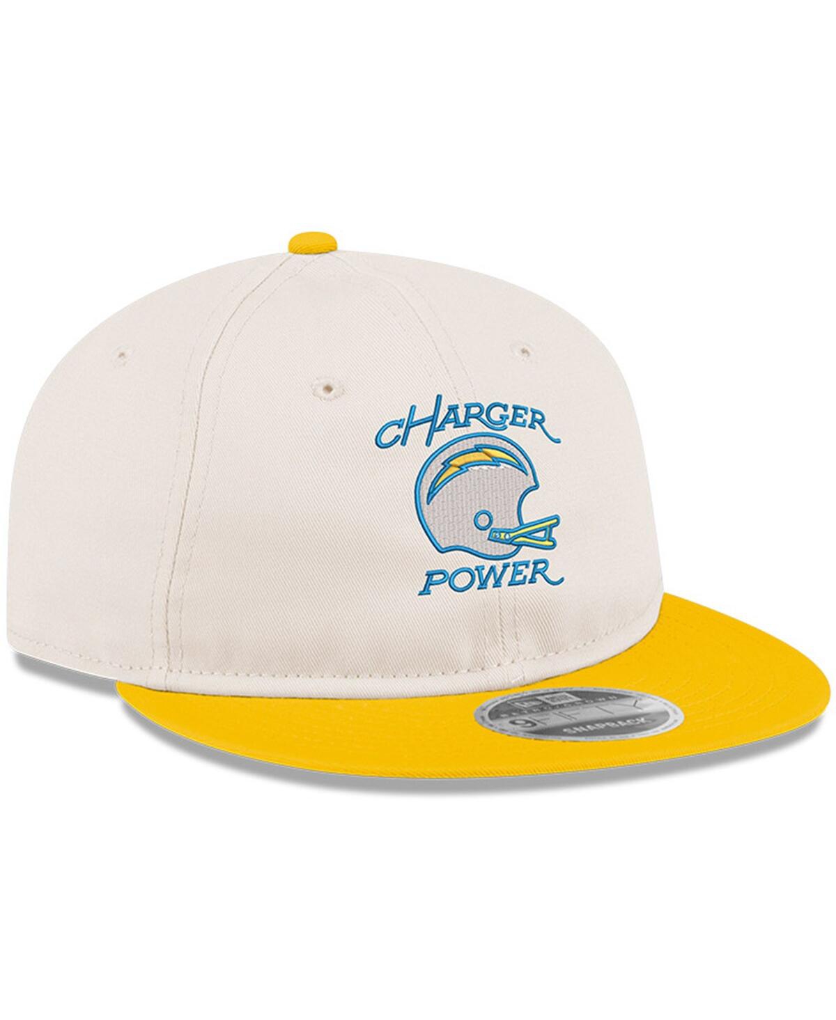 New Era Men's Cream/gold Los Angeles Chargers Charger Power Retro Crown 9fifty Adjustable Hat In Multi