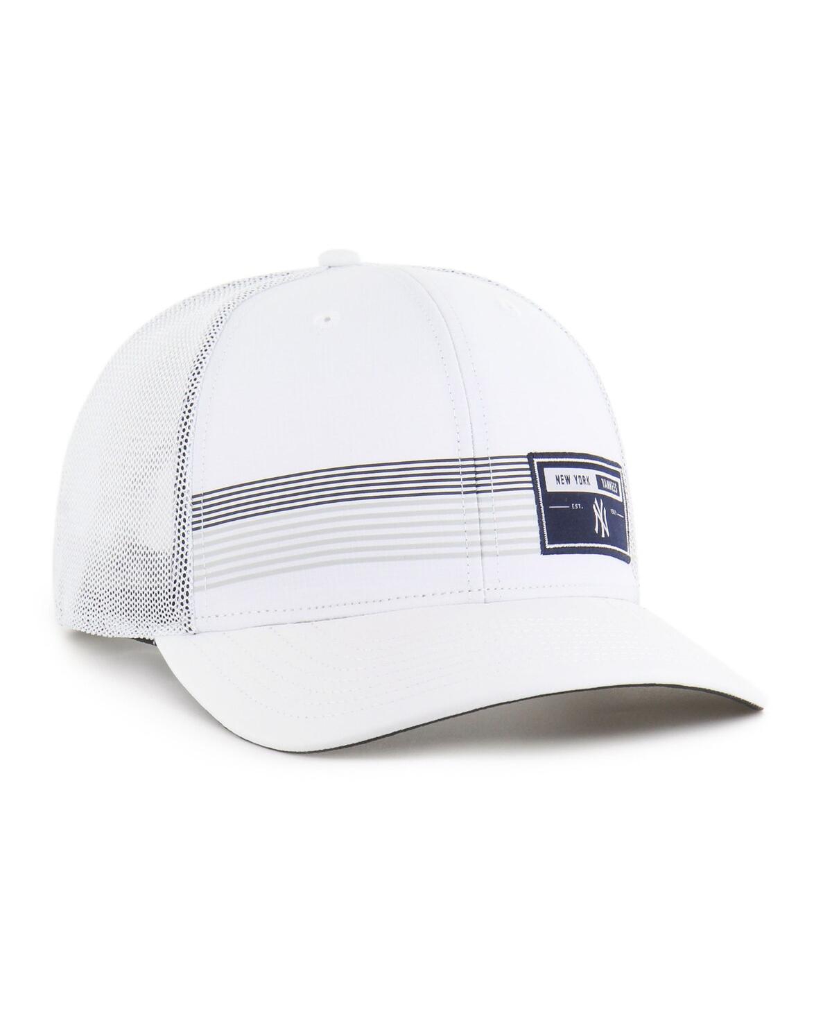 47 Brand Men's White New York Yankees Rangefinder Brrr Trucker Adjustable Hat In White