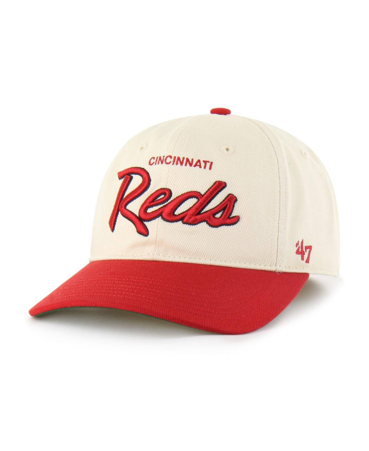 47 Brand Men's Natural Cincinnati Reds Crosstown Franchise Fitted Hat In Red