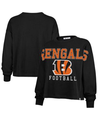 '47 Brand - Women's Black Cincinnati Bengals Outreach City Oversized Long Sleeve T-Shirt