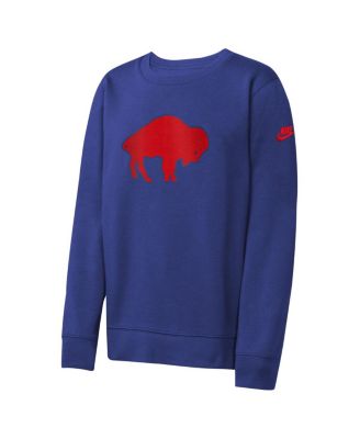 Big Boys and Girls Royal Buffalo Bills Rewind Essential Pullover Crewneck Sweatshirt