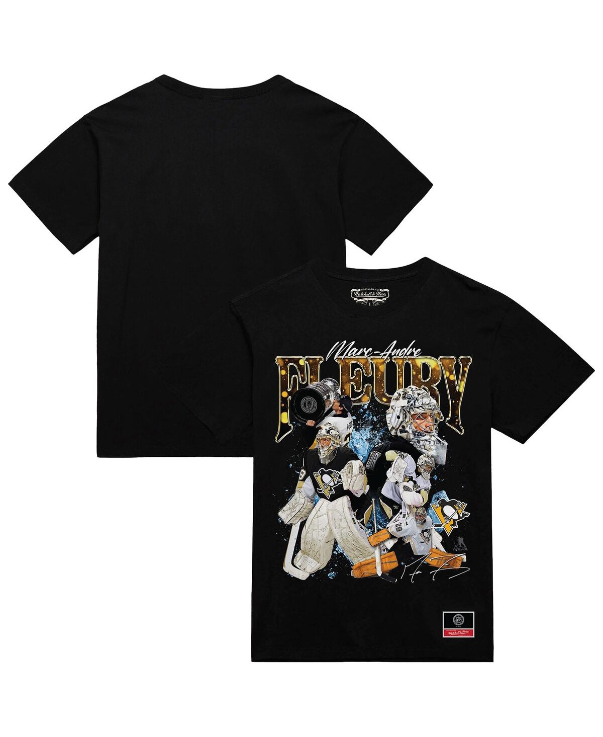 Mitchell & Ness Men's Marc-andre Fleury Black Pittsburgh Penguins Collage T-shirt In Black