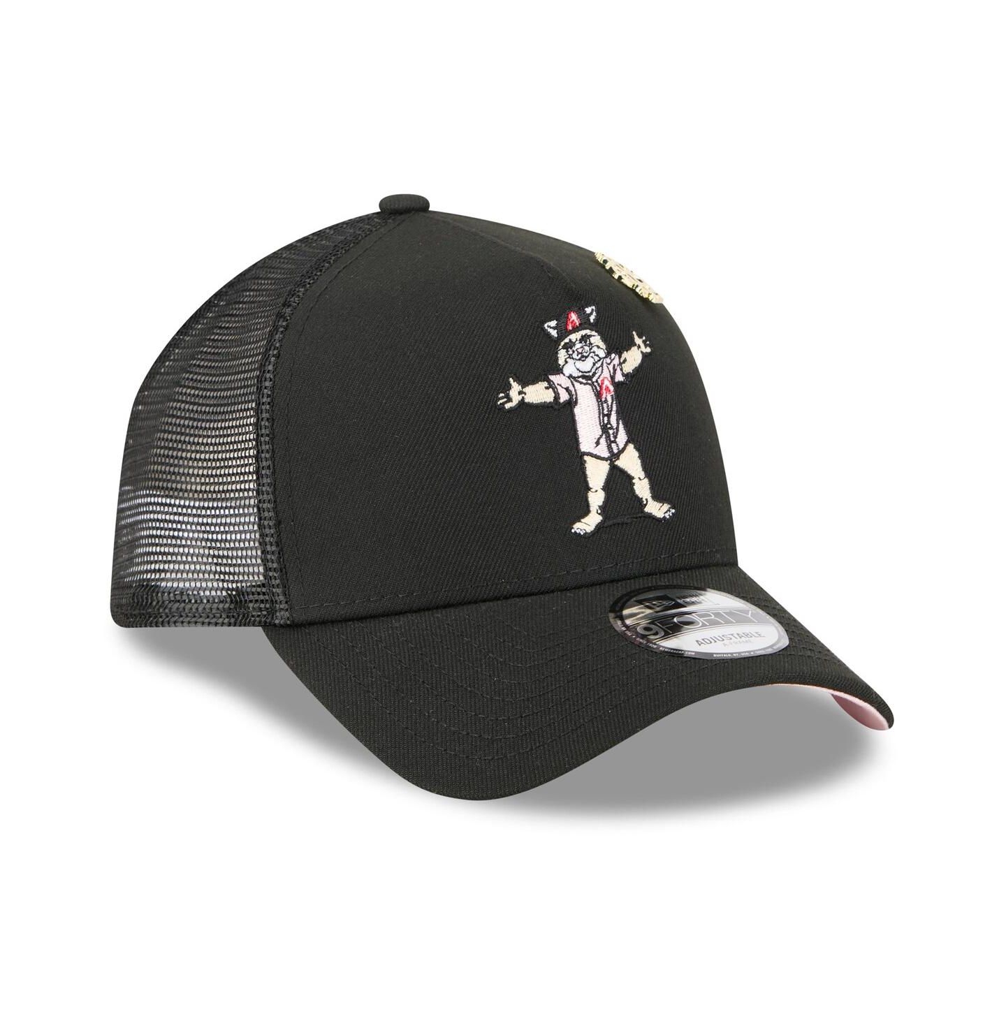 Мужская кепка New Era Black Arizona Diamondbacks 2025 Big League Chew A-Frame 9FORTY Adjustable Trucker Hat — фото 4