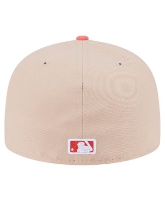 Men's Light Beige/Coral Los Angeles Dodgers Two-Tone Color Pack A-Frame 59FIFTY Fitted Hat