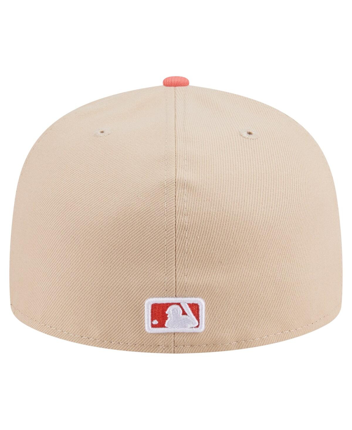 New Era Men's Light Beige/coral San Diego Padres Two-tone Color Pack A-frame 59fifty Fitted Hat