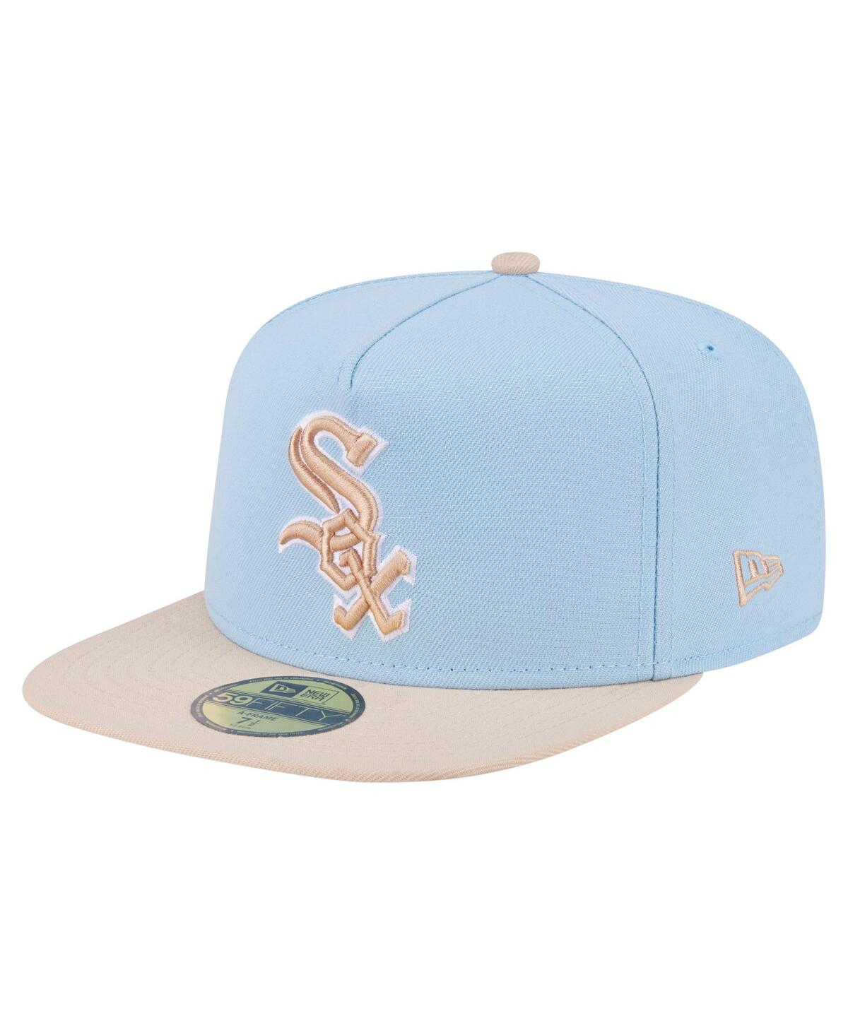 New Era Men's Light Blue/cream Chicago White Sox Two-tone Color Pack A-frame 59fifty Fitted Hat In Blue