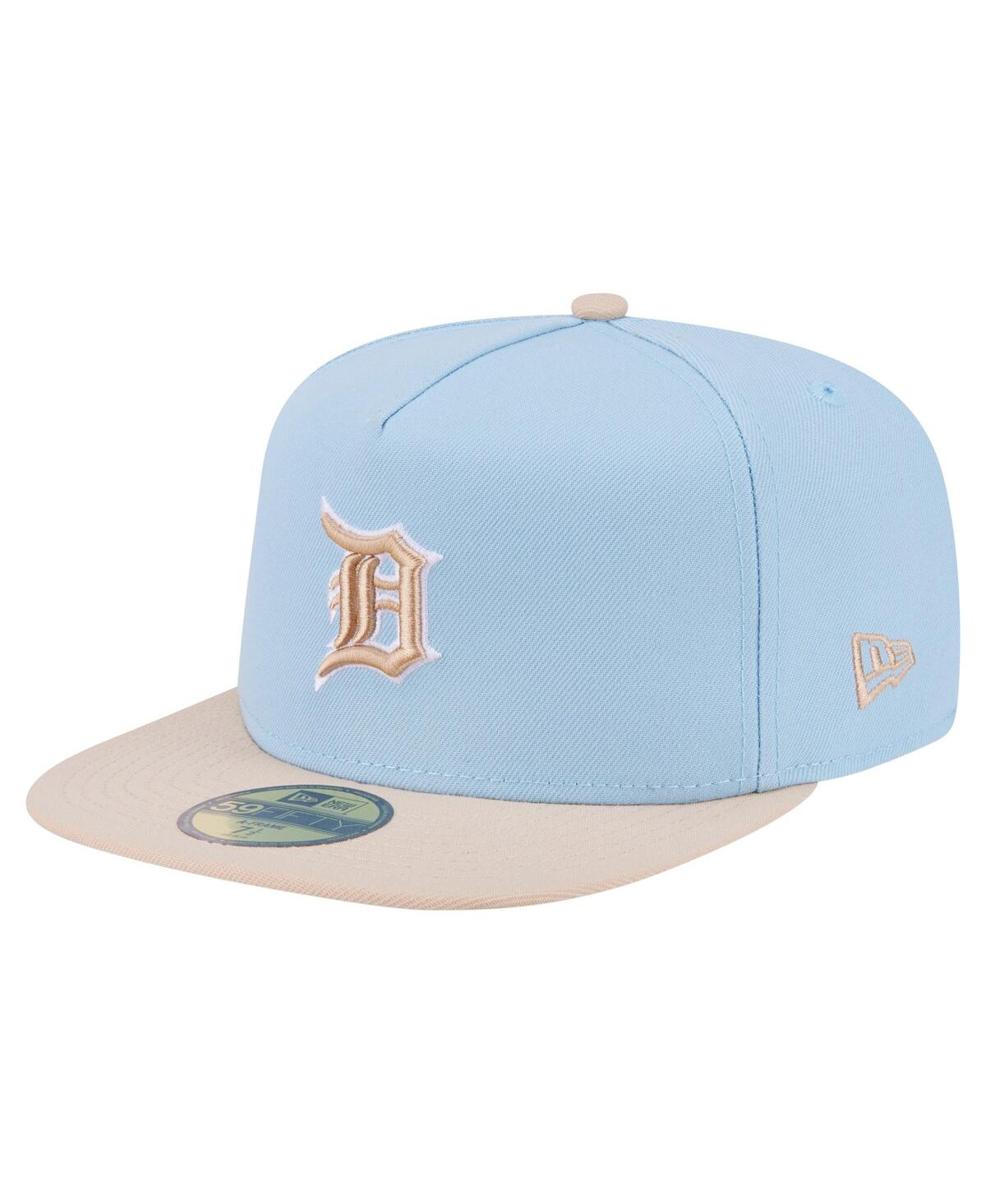 New Era Men's Light Blue/cream Detroit Tigers Two-tone Color Pack A-frame 59fifty Fitted Hat In Blue