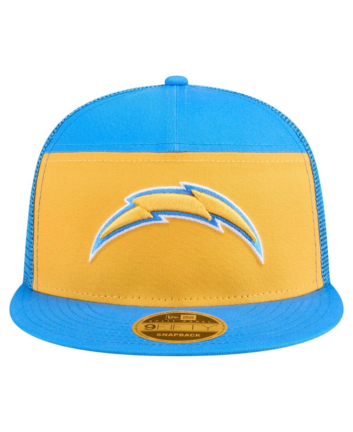 New Era Men's Gold/powder Blue Los Angeles Chargers Outdoor Split Panel 9fifty Snapback Hat