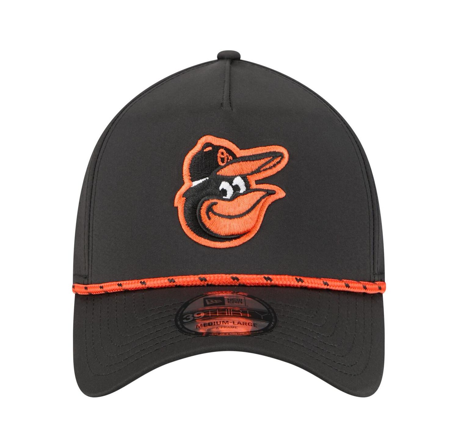 Men's Black Baltimore Orioles 39THIRTY A-Frame Perforated Flex Hat