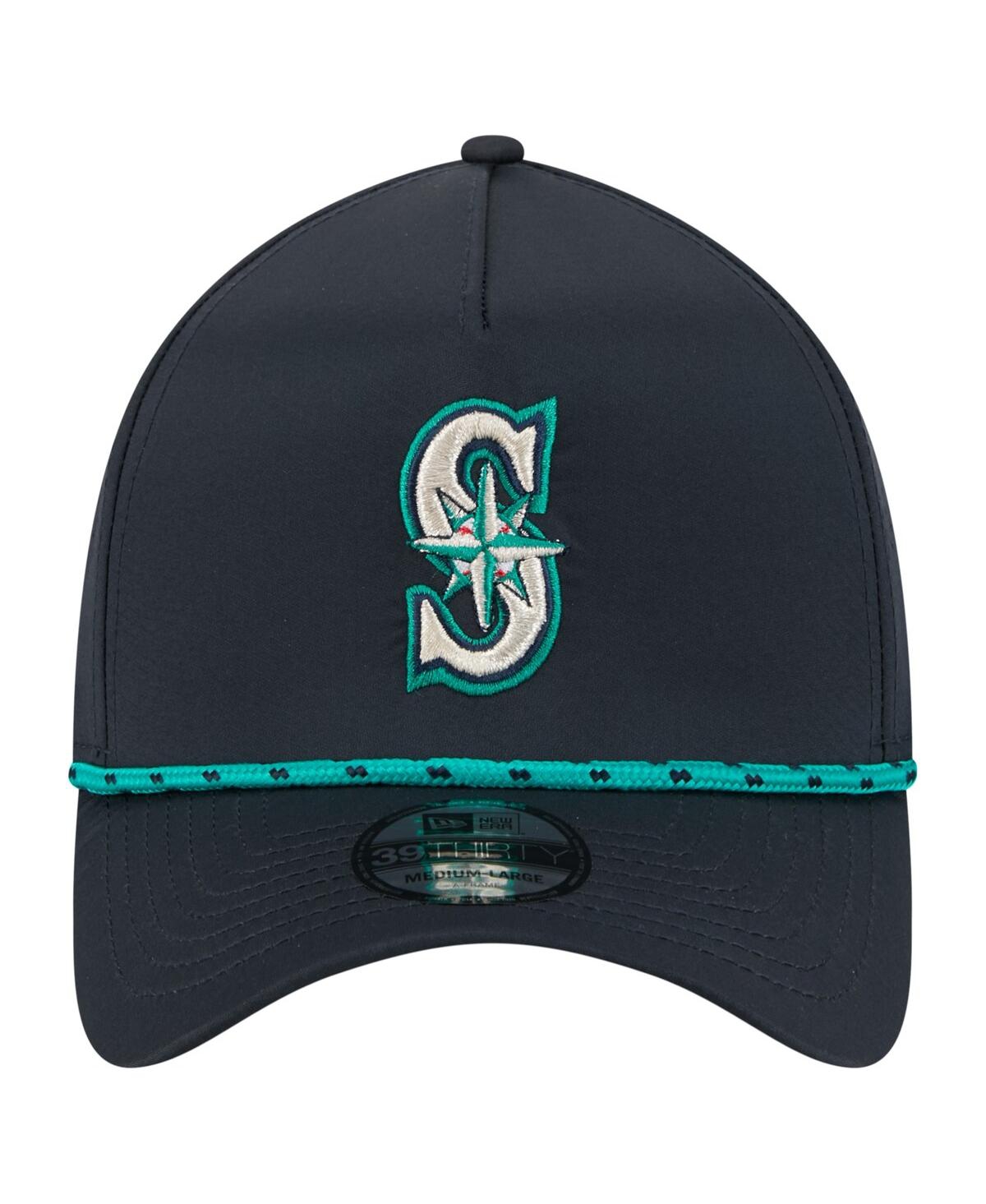 New Era Men's Navy Seattle Mariners 39thirty A-frame Perforated Flex Hat In Blue
