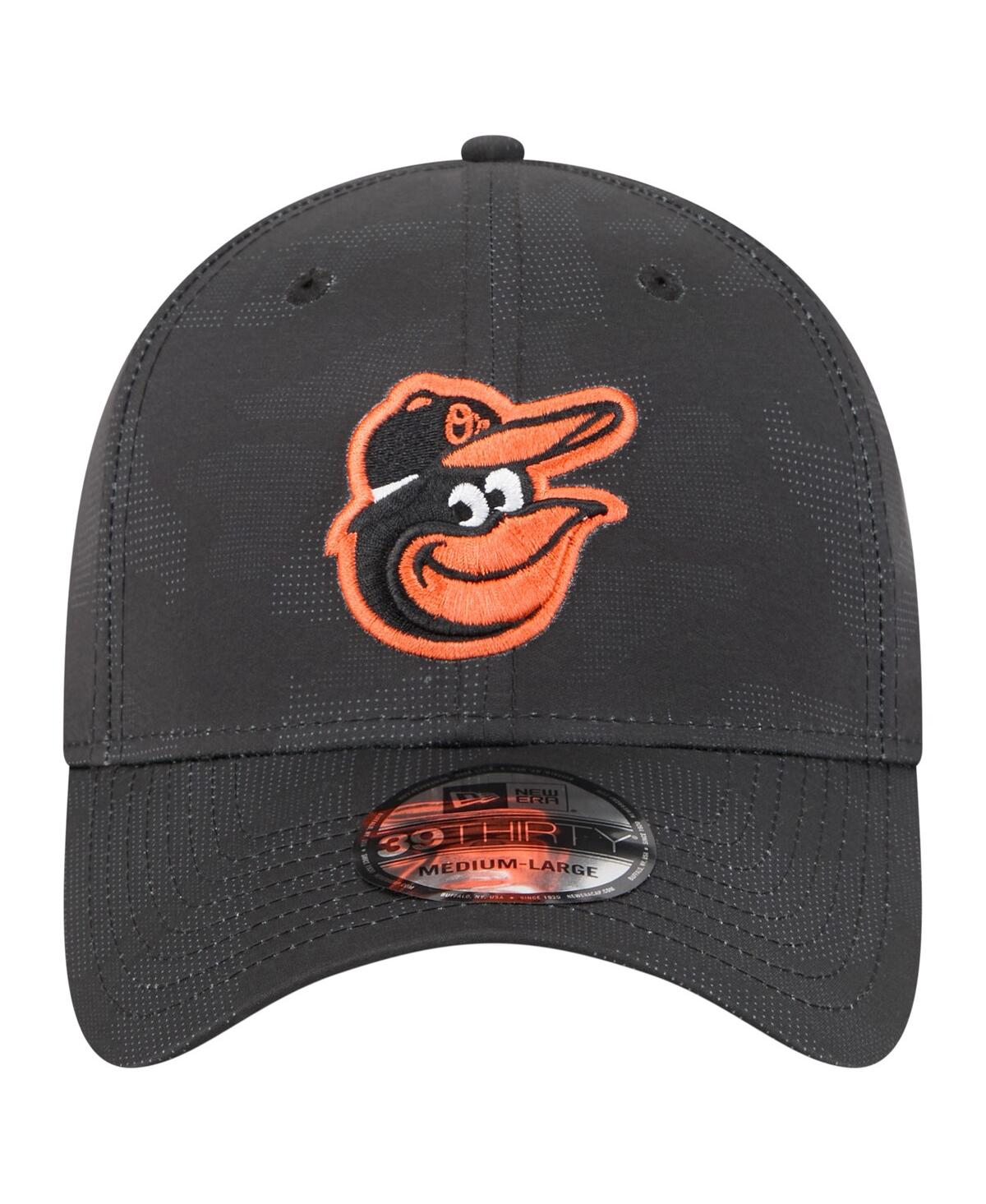 New Era Men's Black Baltimore Orioles Tonal Camo 39thirty Flex Hat In Black
