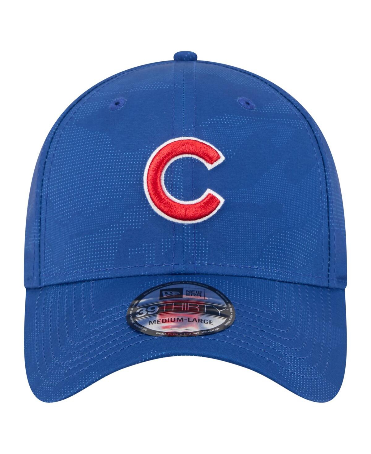 New Era Men's Royal Chicago Cubs Tonal Camo 39thirty Flex Hat In Blue