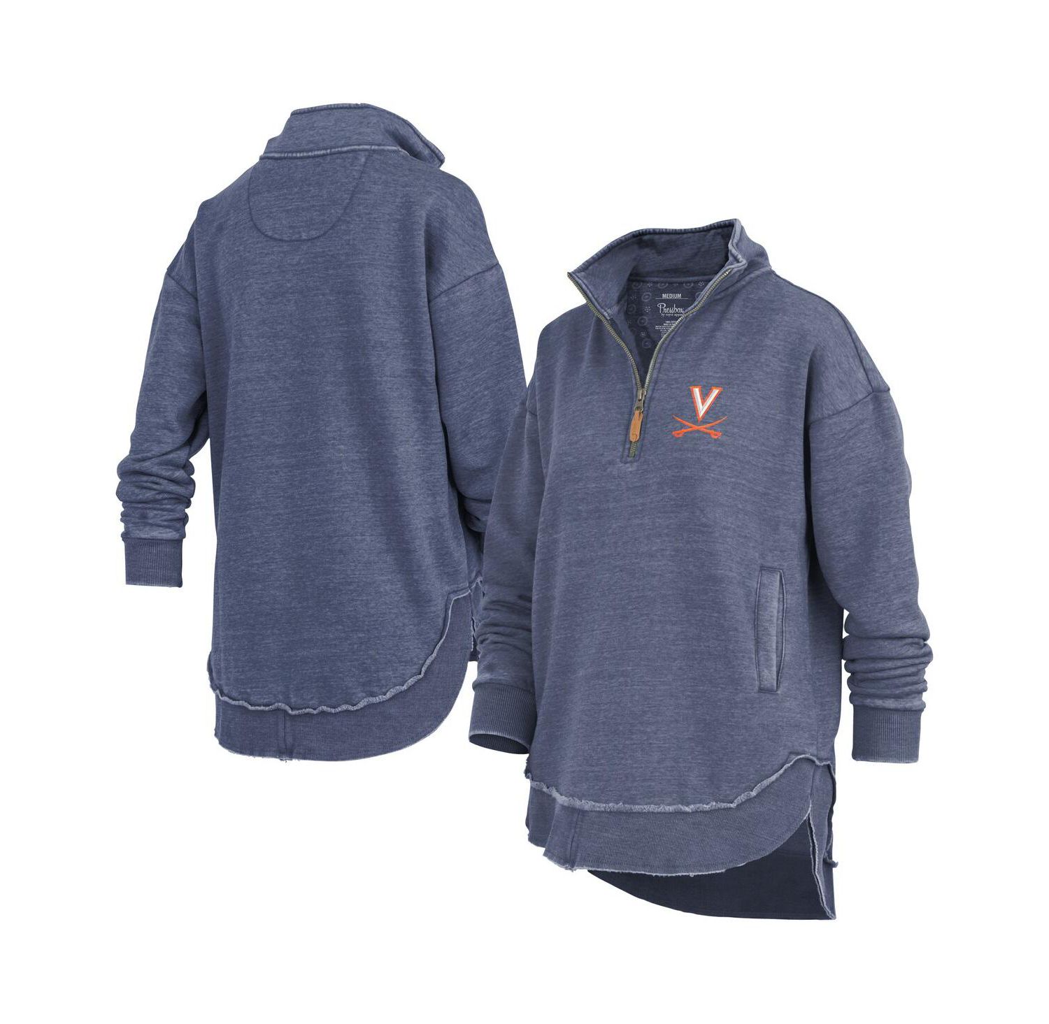 Women's Navy Virginia Cavaliers Northfork Sojourn Poncho Quarter-Zip Sweatshirt